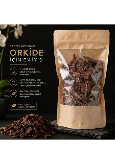 Zevli Premium Organik Orkide Toprağı 1 Lt%100 Doğal Çam Kabuğu Orkide Severlere Özel 0