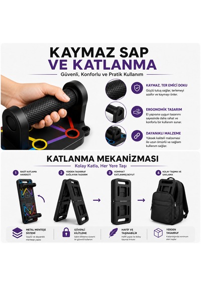 Şınav Tahtası Push Up Board Katlanabilir Ev Tipi Fitness Ekipmanı