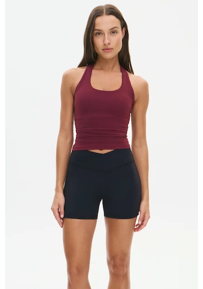 Madmext Bordo Halter Yaka Kadın Atlet Mg2680 Bordo