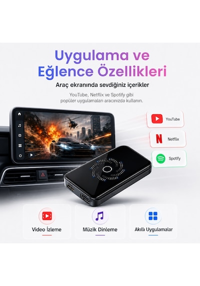Solvis Box Kablosuz Carplay & Android Auto Multimedya Dönüştürücü