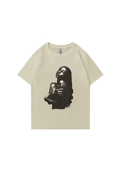 Flood Of Style Mizah Aşk Deluxe S-sade Dünya Turu T Shirt Erkek Kadın Artı Boyutu Vintage Kısa Kollu Bej