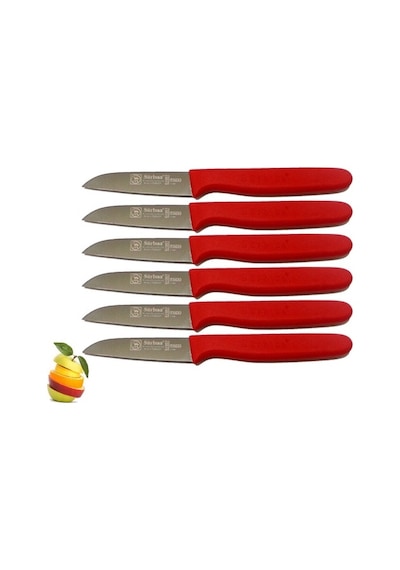 Sürmene Sürbisa 061007 Meyve Bıçağı 6 Lı Set Kırmızı