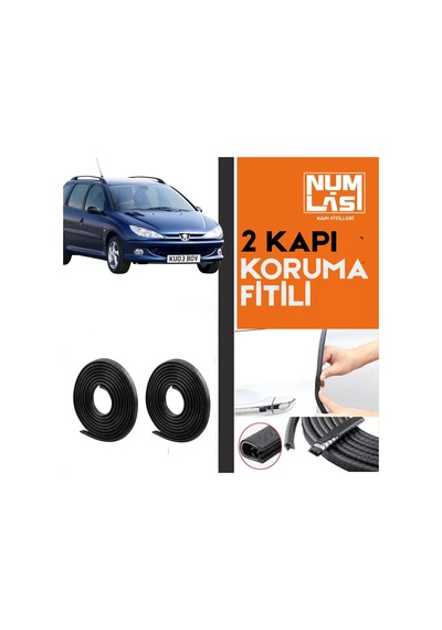 Peugeot 206 Station Wagon İki Kapı Koruma Fitili Siyah Renk Numlas-a Kalite-nm2622