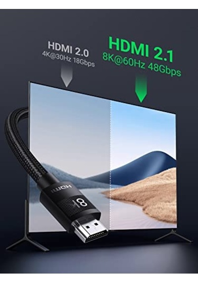 8k Hdmı 2.1 Kablo Desteği Hdr10 Earc Ps5 Için 3d Xbox S Monitör Vb 1m Gri Diğer
