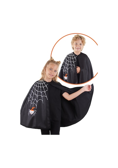 Denokids Halloween Cadılar Bayramı Kostümü Kız Çocuk Siyah Pelerin Renkli