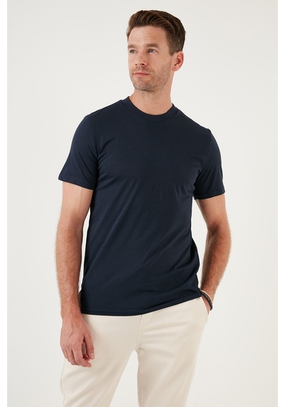 Buratti Pamuklu Regular Fit Bisiklet Yaka Basic Erkek T Shirt 59020201 Indigo