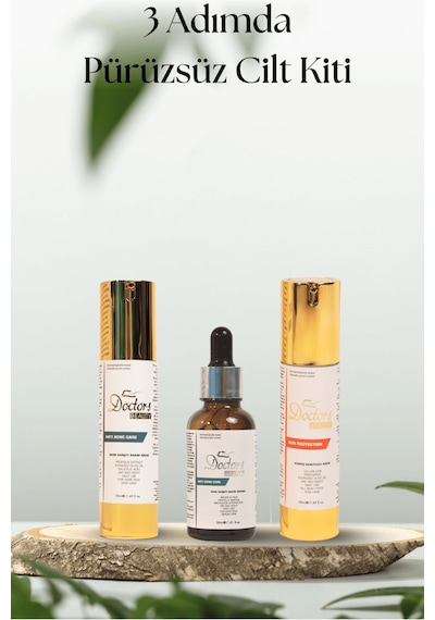 Doctors Beauty 3 Adımda Pürüzsüz Ve Akne Karşıtı Cilt Kiti 2 Krem + 1 Serum