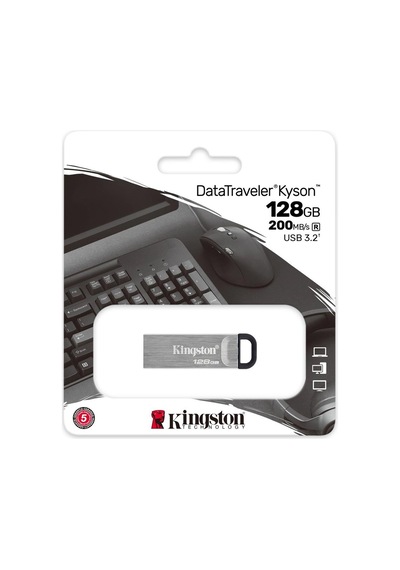 Kingston Dtkn-128gb 128gb Datatraveler Kyson 200mb-s Metal Usb 3.2 Gen 1 Flash Bellek