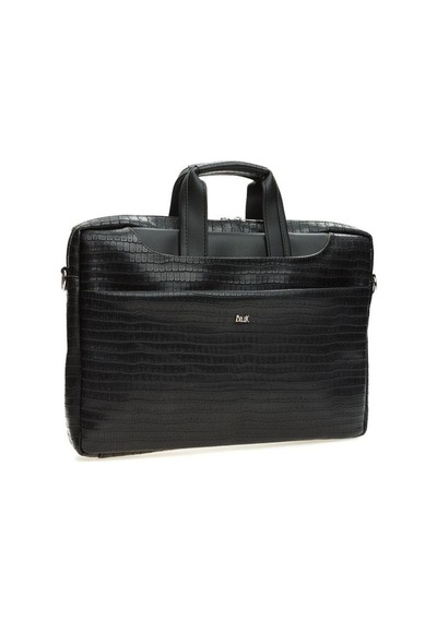 Bilik Deri  Siyah Kroko Unisex Laptop & Evrak Çantası BRIEFCASE Siyah Kroko