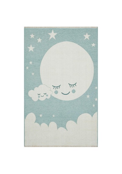 Eko Halı Noa Baby Nb 02 Blue Yıkanabilir Çift Taraflı Yumuşak Dokulu İnce Çocuk-bebek Odası Halısı Mavi
