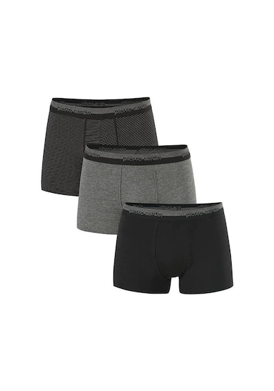 Pierre Cardin Erkek 3'lü Boxer Çizgili/düz Lacivert