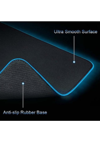 Unico Rgb Led Işıklı Baskısız Siyah Gaming Mouse Pad 35 X 30Cm