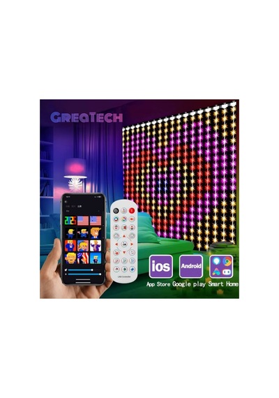 Led Işıklı Akıllı Perde Animasyonlu Uzaktan Kumanda Sevgili Eğlence Parti Yılbaşı 2x2 Mtr 400 Ledli Çok Renkli - 787020464 Çok Renkli