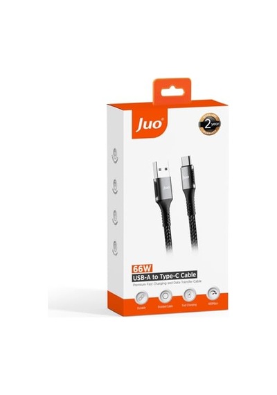Ayrex Juo 66w Usb-a To Type-c Örgülü Hızlı Şarj Ve Data Kablosu 2 Metre Diğer