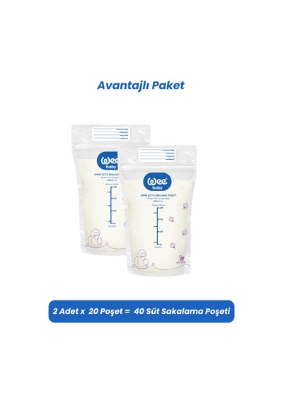 Wee Baby Süt Saklama Poşeti Seti 20x2 40 Adet