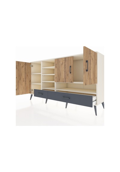 Hyperion Konsol 8 Raflı 2 Çekmeceli 3 Kapaklı 176x44x99 Aytaşı-ça Aytaşı-çam/antrasit Hyperion Konsol 8 Raflı 2 Çekmeceli 3 Kapaklı 176x44x99 Aytaşı-ça Aytaşı-çam/antrasit