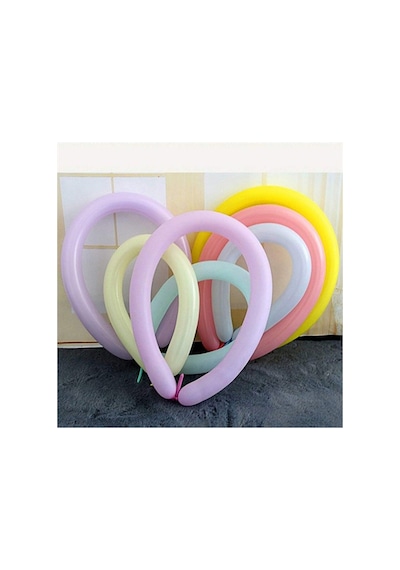 Pastel Renkli Sosis Balon 20 Adet Çok Renkli