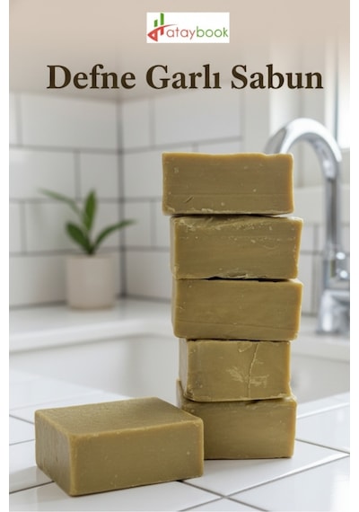 Garlı Defne Sabunu %90 Defne 6 Adet Defne Yaprağı Özlü Doğal