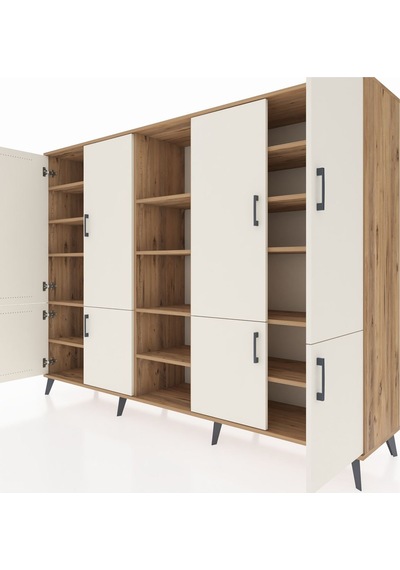 Hyperion Dolap 14 Raflı 8 Kapaklı 220x44x163 Çam-aytaşı/çam Çam-aytaşı/çam Hyperion Dolap 14 Raflı 8 Kapaklı 220x44x163 Çam-aytaşı/çam Çam-aytaşı/çam