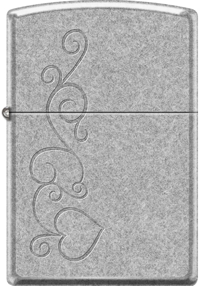 Zippo Swirly Heart Design Çakmak Çok Renkli