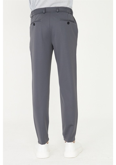 Antrasit Modern Kesim Bağcıklı Smart Casual Jogger Pantolon Antrasit