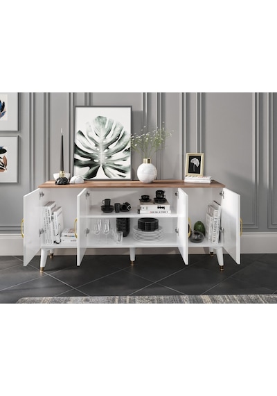 Kznhome Yağmur Çok Amaçlı Modern Konsol - Cevizbeyaz Tamamı 1. Kalite Mdf