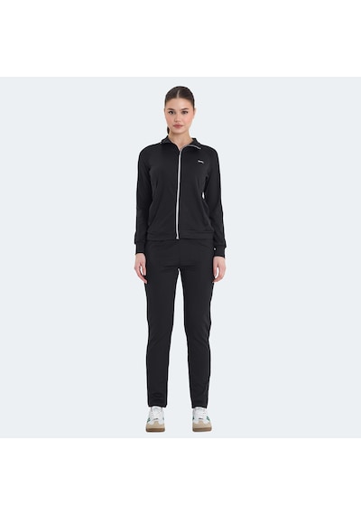 Slazenger REFER Kadın Fermuarlı Dik Yaka Cepli Siyah Eşofman Takımı