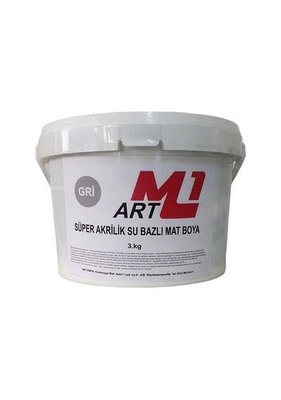M1 ART Süper Akrilik Su Bazlı Mat  Boya 3.kg Ahşap  Tuval  Sera