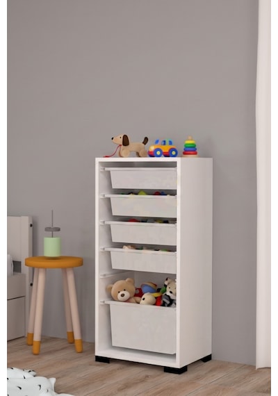 Rüya No.2 Modern Kullanışlı Beyaz Geniş Çok Amaçlı Sepetli Dolap