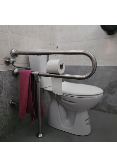 Engelli Tutunma Barı Tuvalet Kağıtlıklı Banyo Wc Paslanmaz Mat Satine Yüzeyli Sabit Ayarlanabilir Ayaklı Paslanmaz Çelik