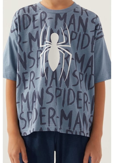 Spiderman Bug İndigo Erkek Çocuk Kapri Takım 5274-42778 İndigo