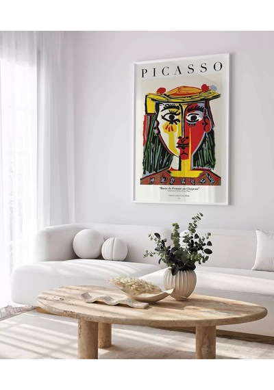 Çerçevesiz Poster Pablo Picasso Şapkalı Kadın Büstü