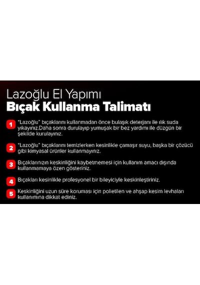 Mutfak Bıçak Seti 6'lı Lazoğlu Sürmene Bilezikli  El Yapımı Diğer