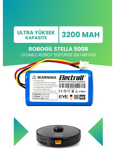 Robogil Stella 500b Uyumlu Batarya 3200mah Pil