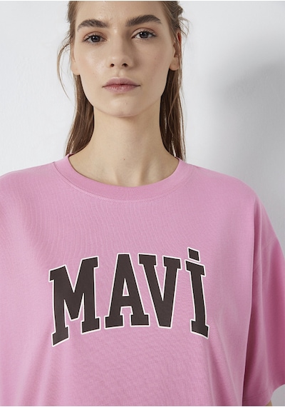 Mavi - Mavi Logo Baskılı Pembe Tişört 1600843-71063 Pembe