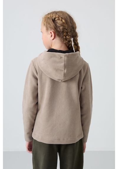 Standart Fit Kapüşonlu 2li Paket Siyah-koyu Bej Kız Çocuk Sweatshirt - 75152 Siyah - Antrasit