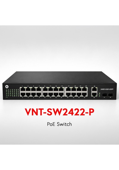 Vnt-sw2422-p 24 Port Poe 2xuplink 2xsfp Gıga Poe Swıtch 370w