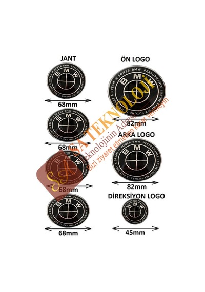 Bmw 50.yıl özel logo seti F10 2 pin (NewFullblack 51147057794)