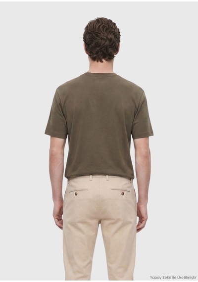 Ramsey Haki Düz %100 Pamuk T-shirt haki khaki