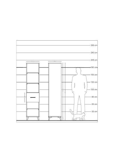Hyperion Dolap 4 Raflı Tek Çekmeceli 44x44x195 Çam-çam Atlas Çam