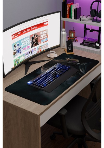 Metal Gear Solid Kaymaz Dikişli Kauçuk Oyuncu Mousepad V2 - 90x40 Xxl Gaming Mouse Pad Fare Altlığı