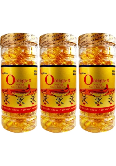 Sapphire Omega 3 Balık Yağı 1000 MG 3x200 Softgel