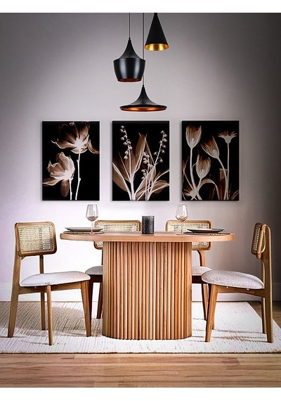 Niyegara İskandinav Natural Ahşap Masa Sandalye Takımı 90x130 Natural