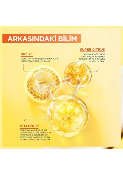 Vitamin C 2'si 1 Arada Aydınlatıcı Serum Krem, Uva, Uvb, Yüz Güneş Kremi