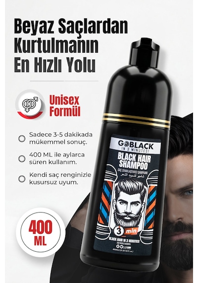 Saç Siyahlaştırıcı Şampuan Saç Sakal Şampuanı Hızlı Etki
