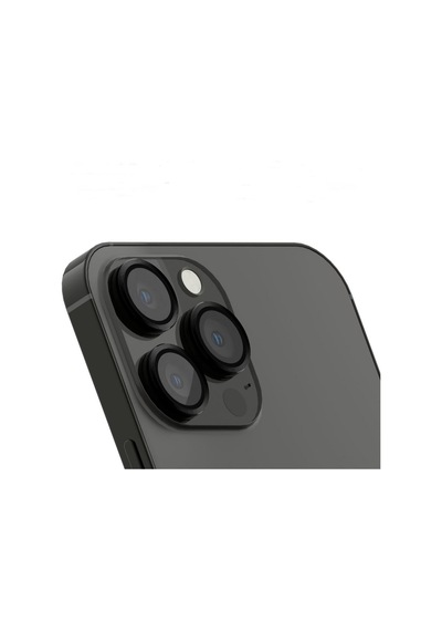 Apple Uyumlu iPhone 14 Pro Max Lens Kamera Koruyucu Mercak Siyah