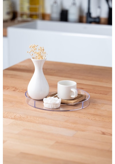 Finehome Belly Pleksi Yuvarlak Tepsi