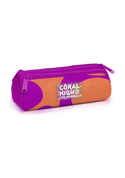 Coral High Kız Çocuk Üç Gözlü Bordo Kalem Çantası Çok Renkli