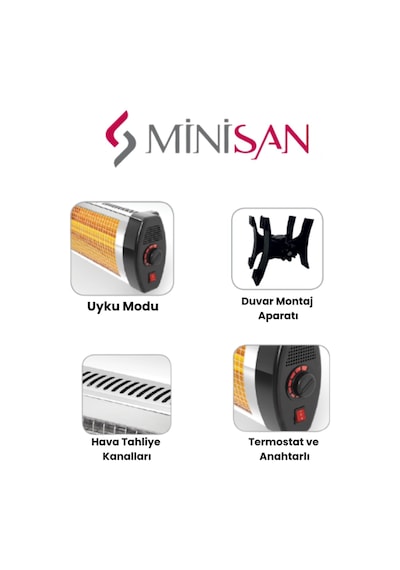 Minisan Ar-2002 Çift Filamentli Infrared Isıtıcı Soba
