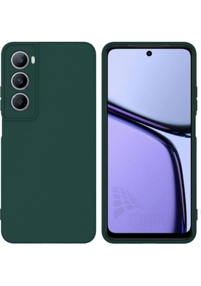 Realme C75 Uyumlu Silikon Kılıf - Kamera Korumalı Esnek Pastel Renk Kapak - Yeşil
